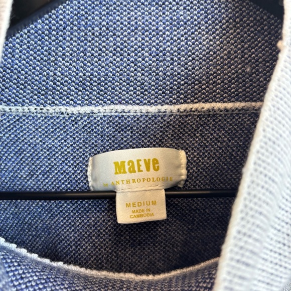 Anthropologie Maeve Carys Blue Floral Mock Neck Sweater, Size M - Picture 9 of 10